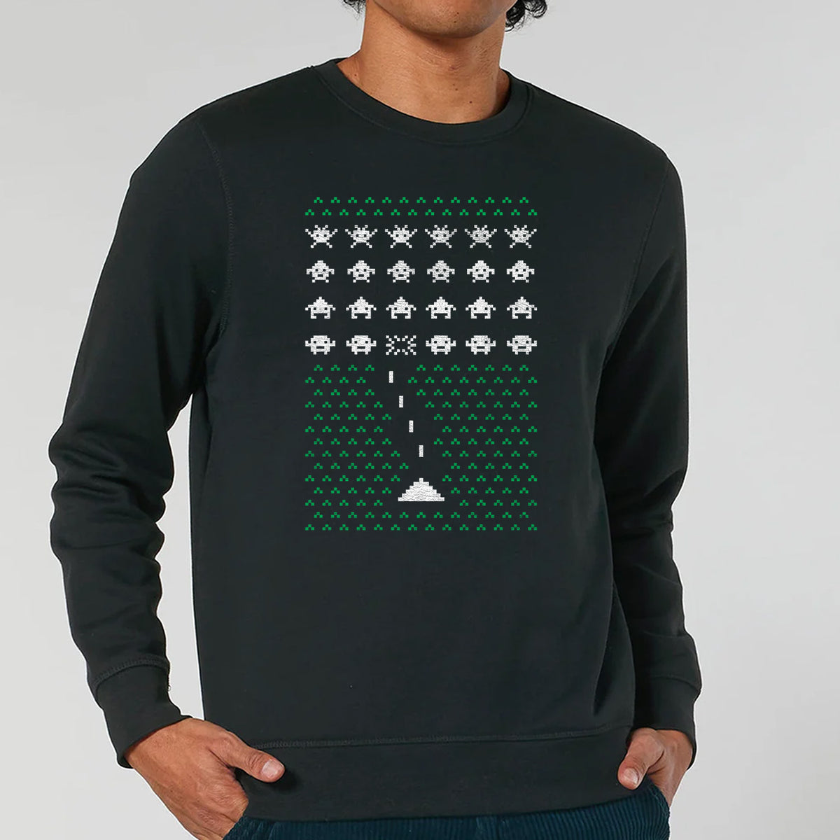 Space Invader Gaming Christmas | Vintage Rocker Sweatshirt