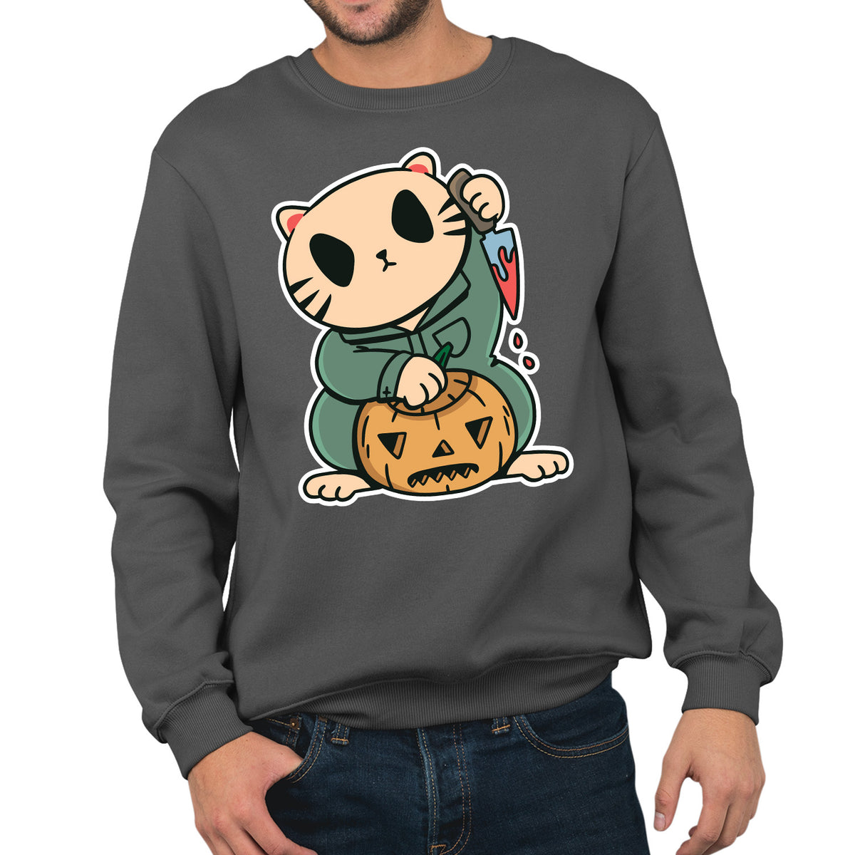 Lucky Cat | Unisex Adult Sweatshirt | Premium Halloween Clothing