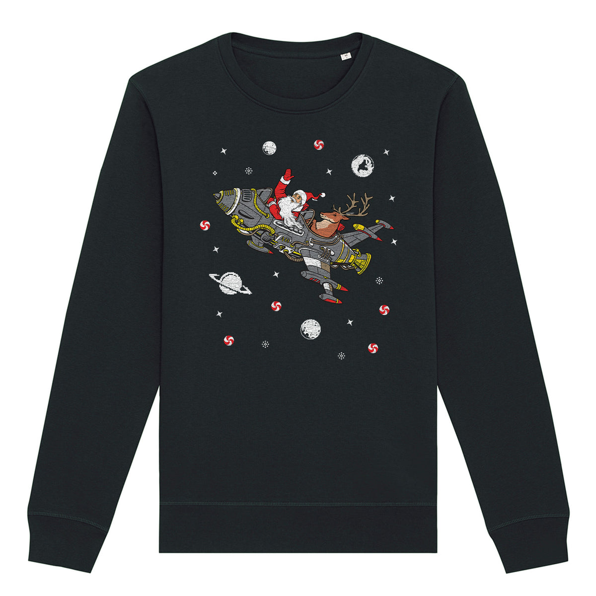 Santa Rocket Christmas | Vintage Rocker Sweatshirt
