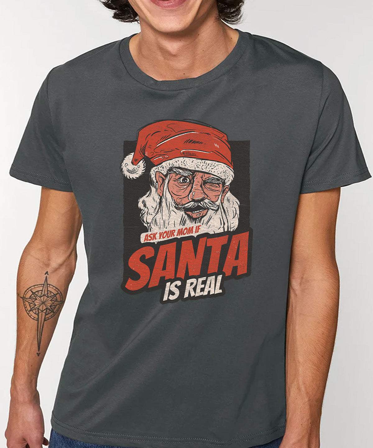Santa Is Real | Vintage Christmas Rocker T-Shirt Chroma Clothing