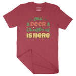 Oh Deer Christmas Is Here | Unisex Christmas T-Shirt Chroma Clothing