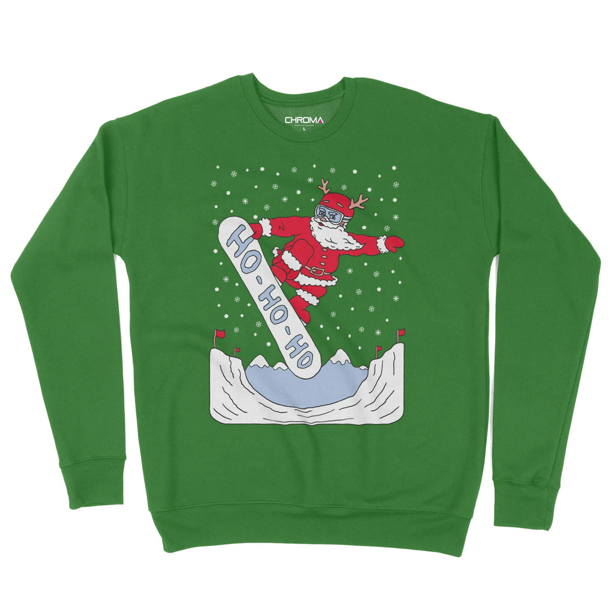 Snowboarding Santa | Unisex Christmas Sweater Chroma Clothing