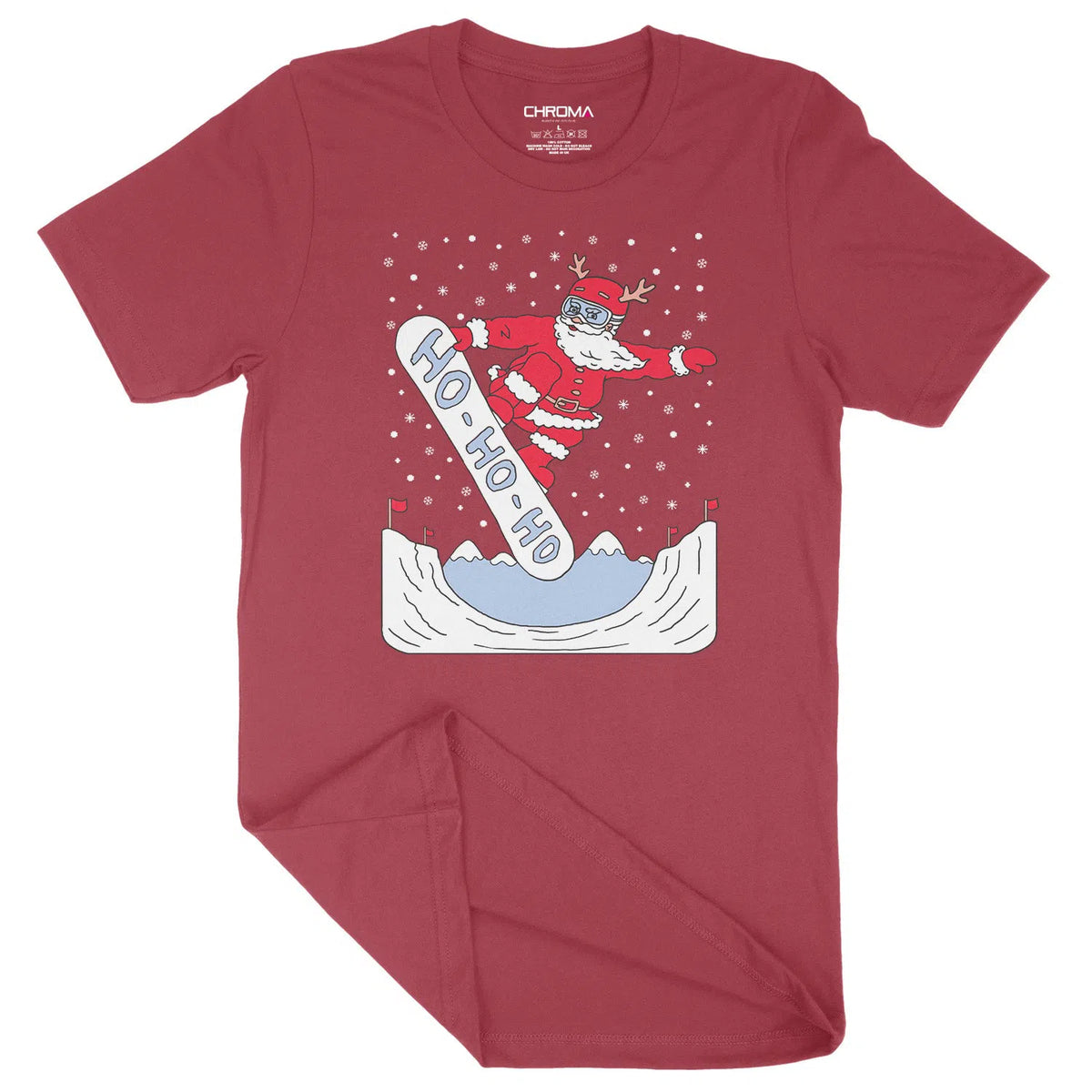 Snowboarding Santa | Unisex Christmas T-Shirt Chroma Clothing