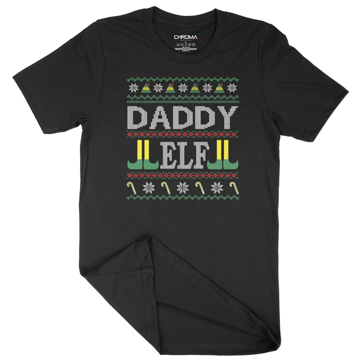 Daddy Elf Festive Stitch | Unisex Christmas T-Shirt Chroma Clothing