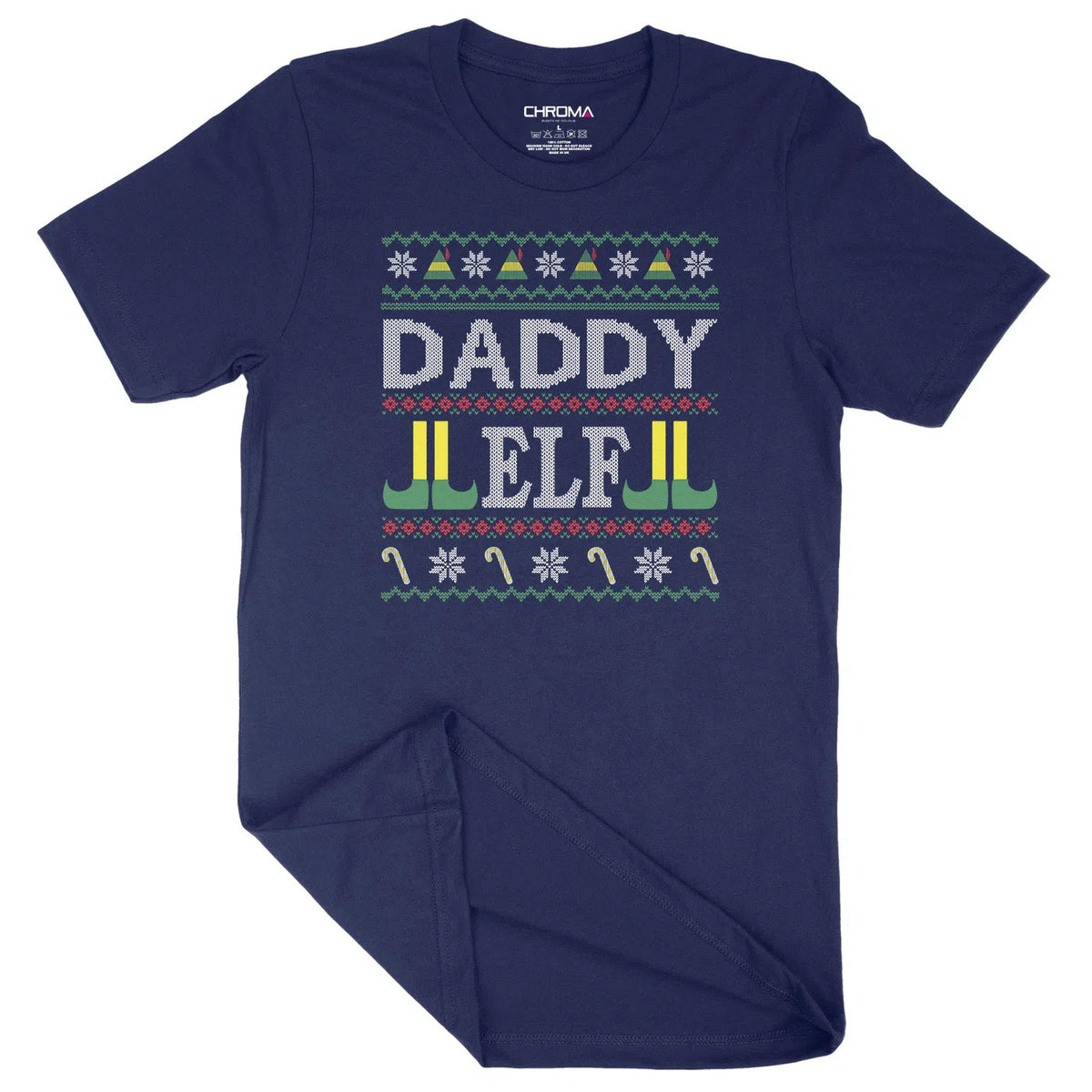 Daddy Elf Festive Stitch | Unisex Christmas T-Shirt Chroma Clothing