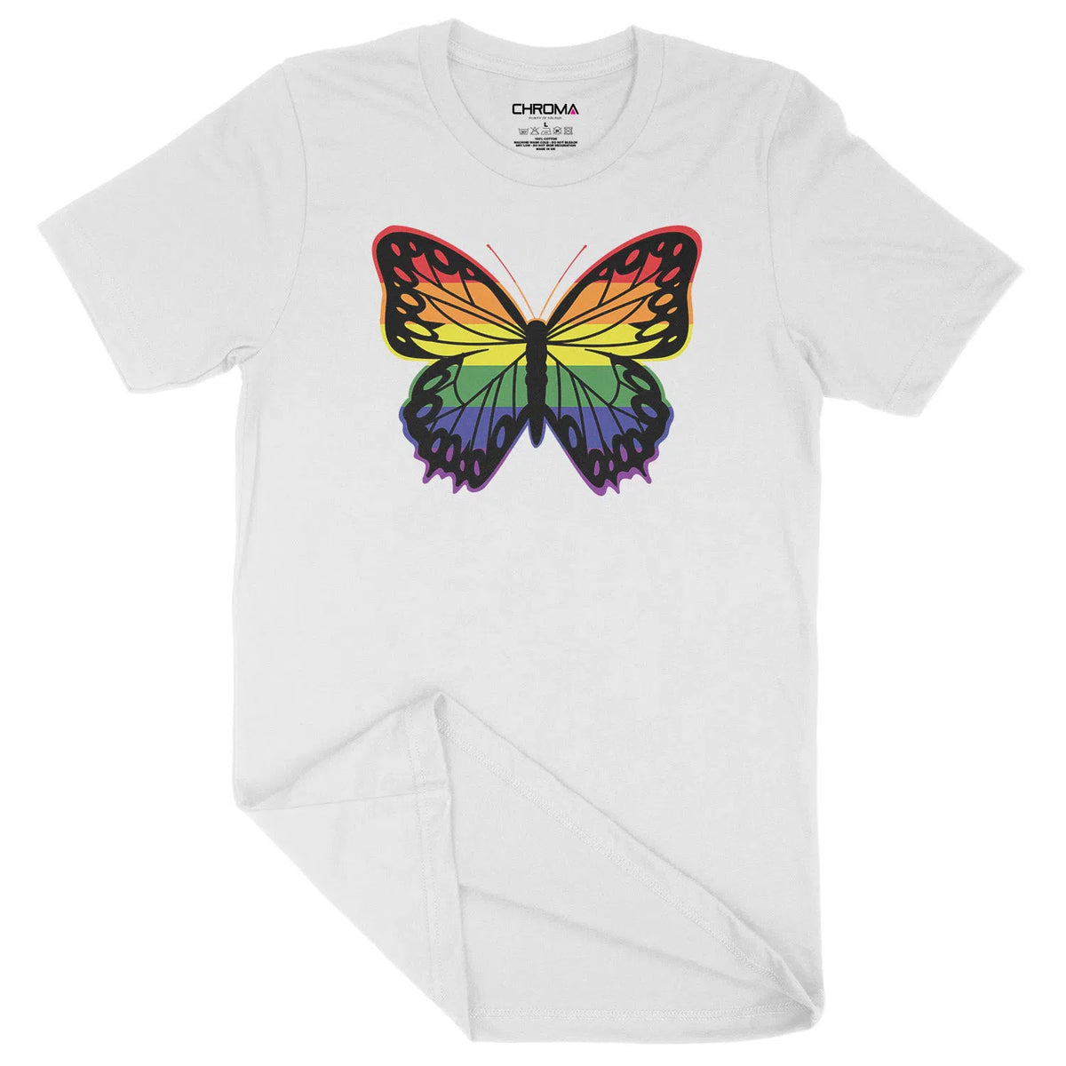 Rainbow Butterfly LGBTQ | Unisex Adult T-Shirt Chroma Clothing