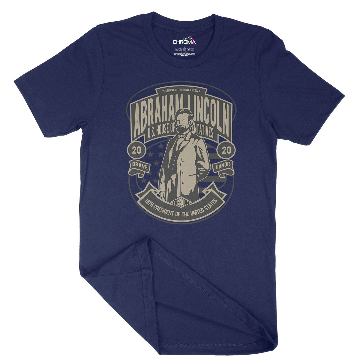 Abraham Lincoln | Vintage Adult T-Shirt | Classic Vintage Clothing Chroma Clothing