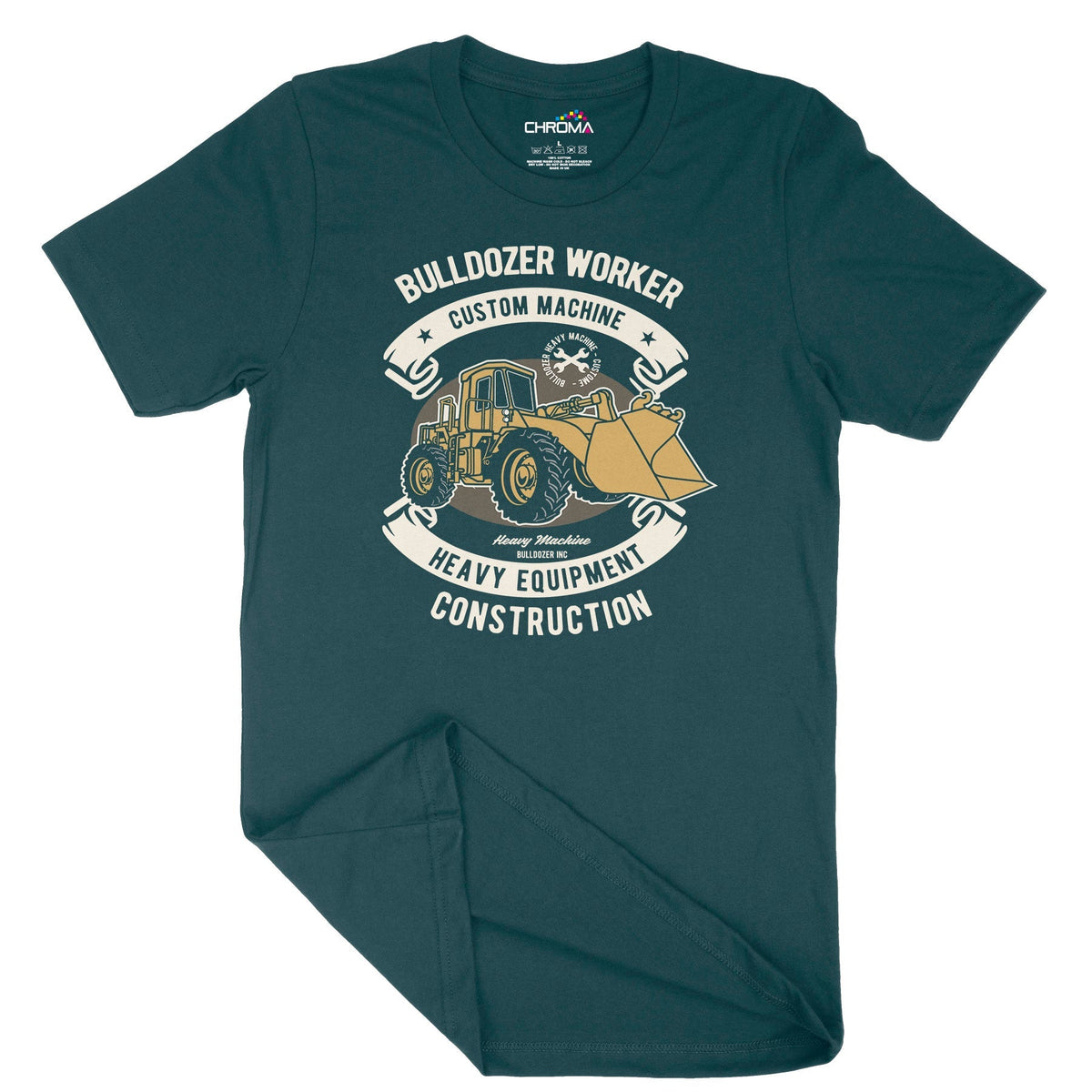 Bulldozer Construction | Vintage Adult T-Shirt | Classic Vintage Cloth Chroma Clothing