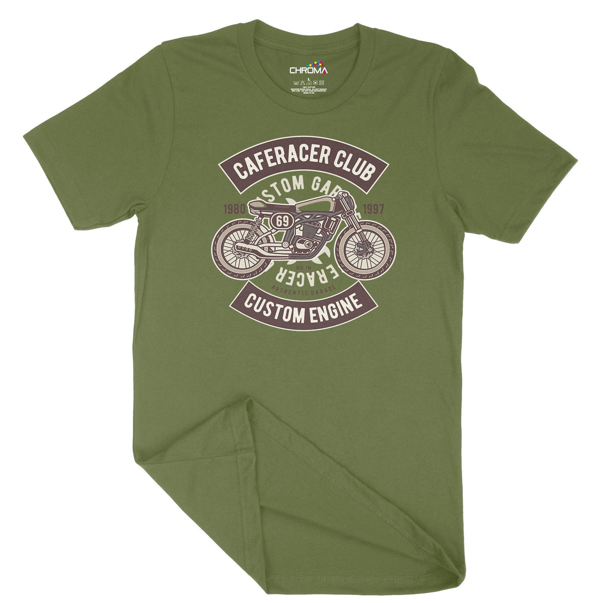 Caferacer Club | Vintage Adult T-Shirt | Classic Vintage Clothing Chroma Clothing