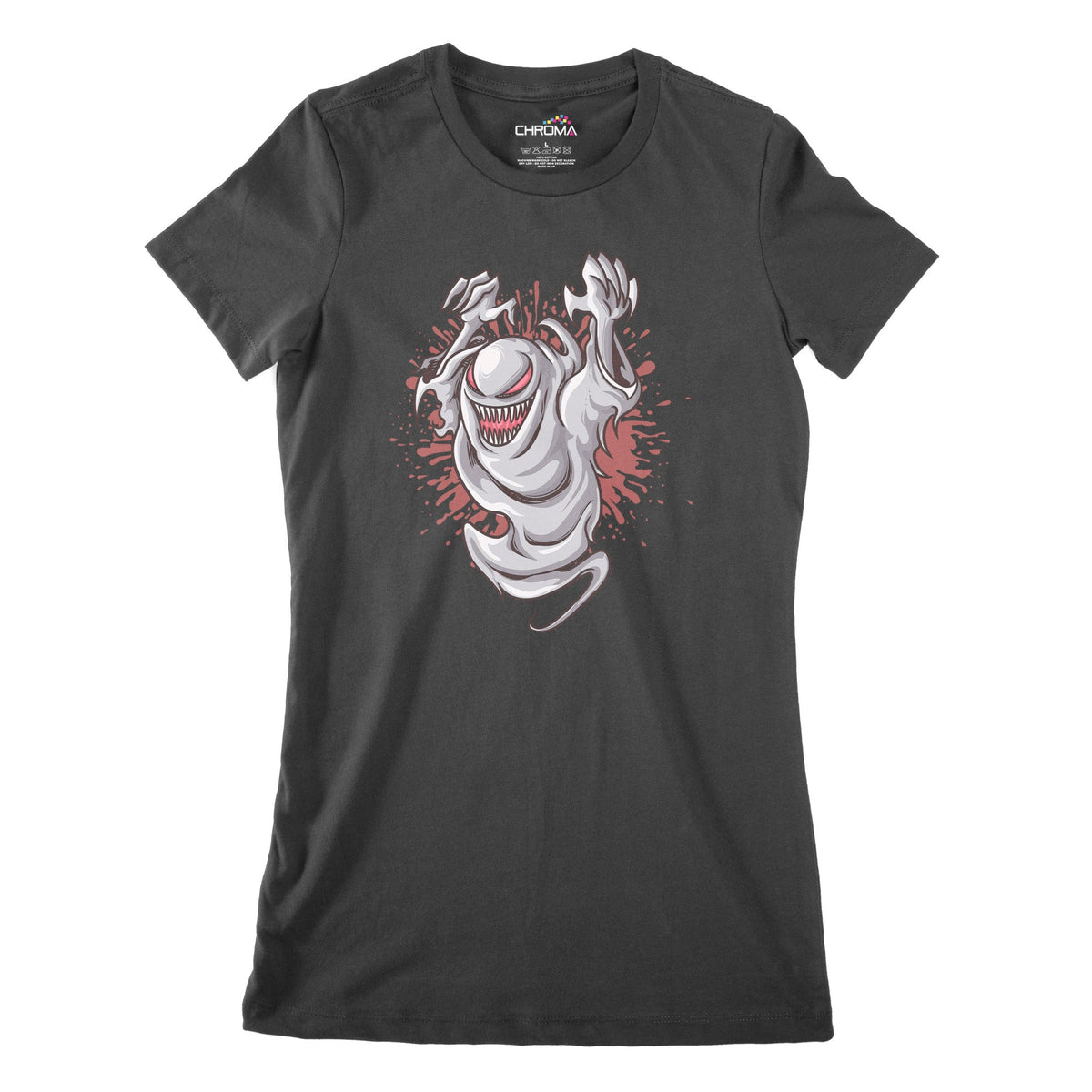 Classic Ghost Women's Classic Fitted T-Shirt | Premium Halloween Cloth Chroma Clothing