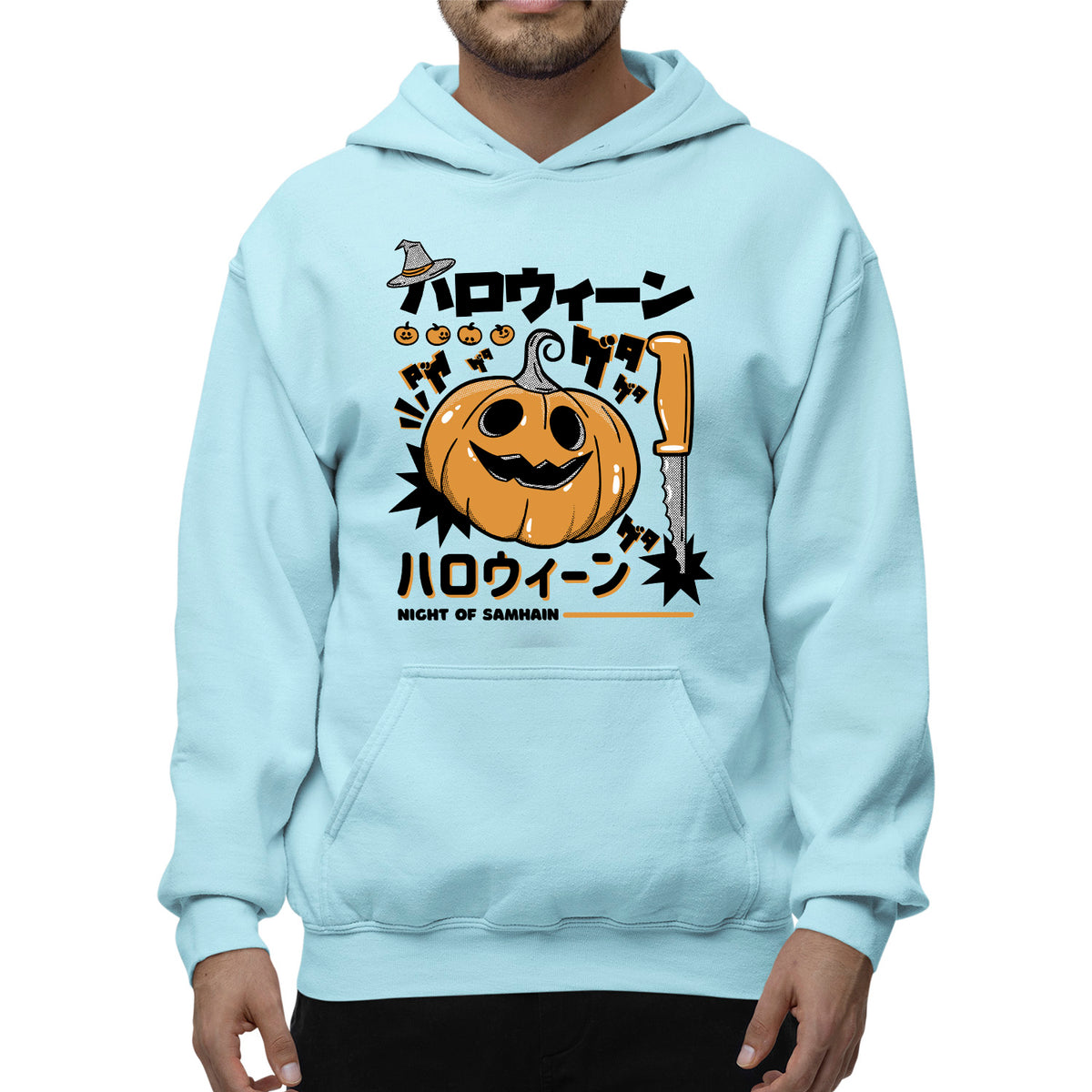 Anime Pumpkin Adult Pullover Hoodie | Premium Halloween Clothing