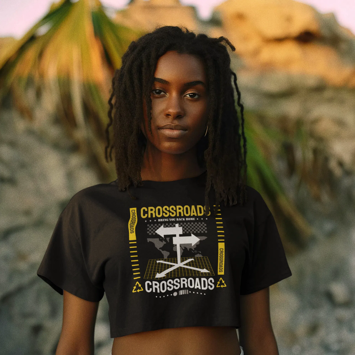 Crossroads | Women's Cropped T-Shirt Chroma Clothing