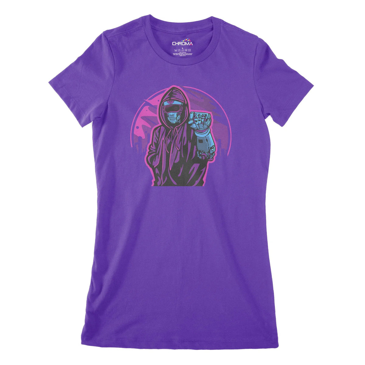 Cyber Hacker Cyberpunk Women's Classic Fitted T-Shirt | Premium Qualit Chroma Clothing