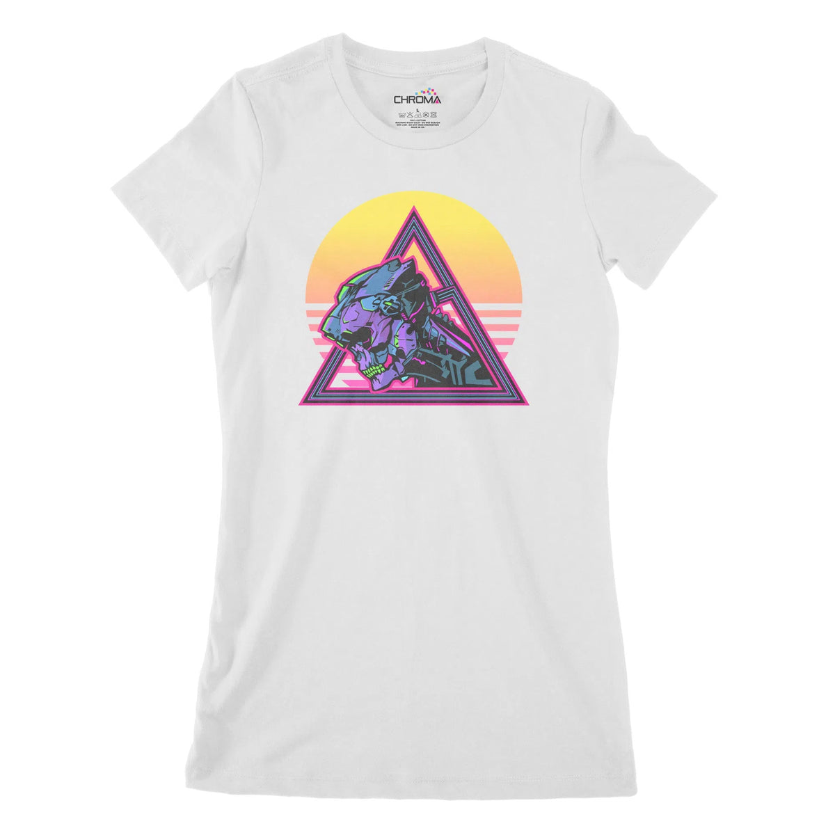Cyborg Head Cyberpunk Women's Classic Fitted T-Shirt | Premium Quality Chroma Clothing