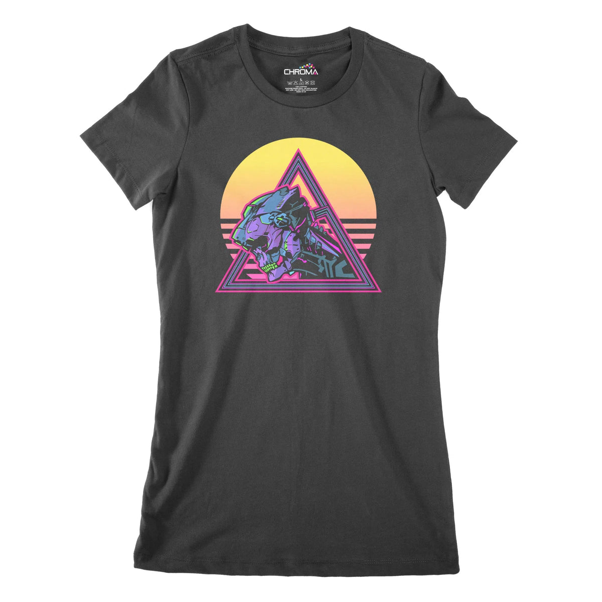 Cyborg Head Cyberpunk Women's Classic Fitted T-Shirt | Premium Quality Chroma Clothing