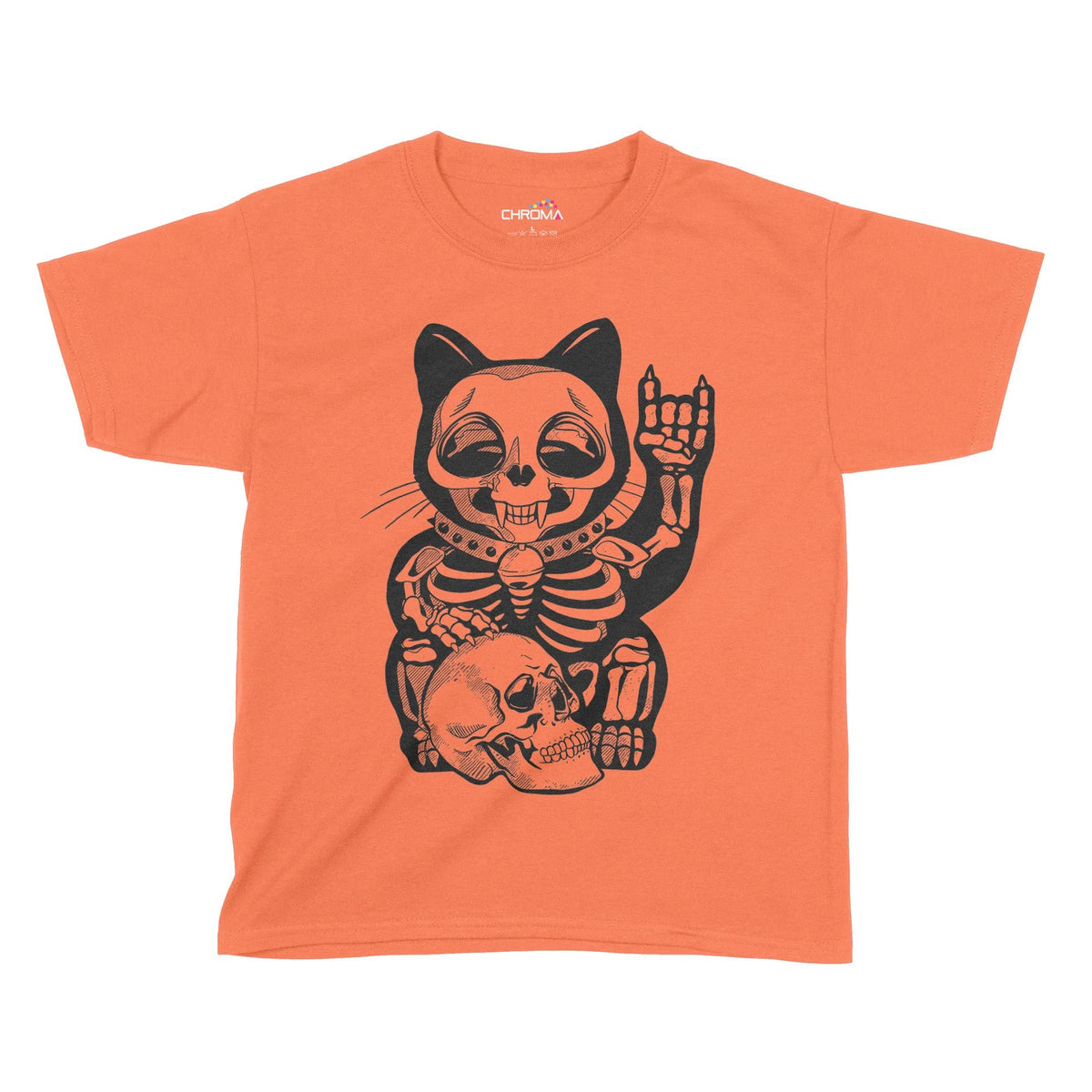 Demon Kitten Halloween Kids T-Shirt | Premium Halloween Clothing Chroma Clothing