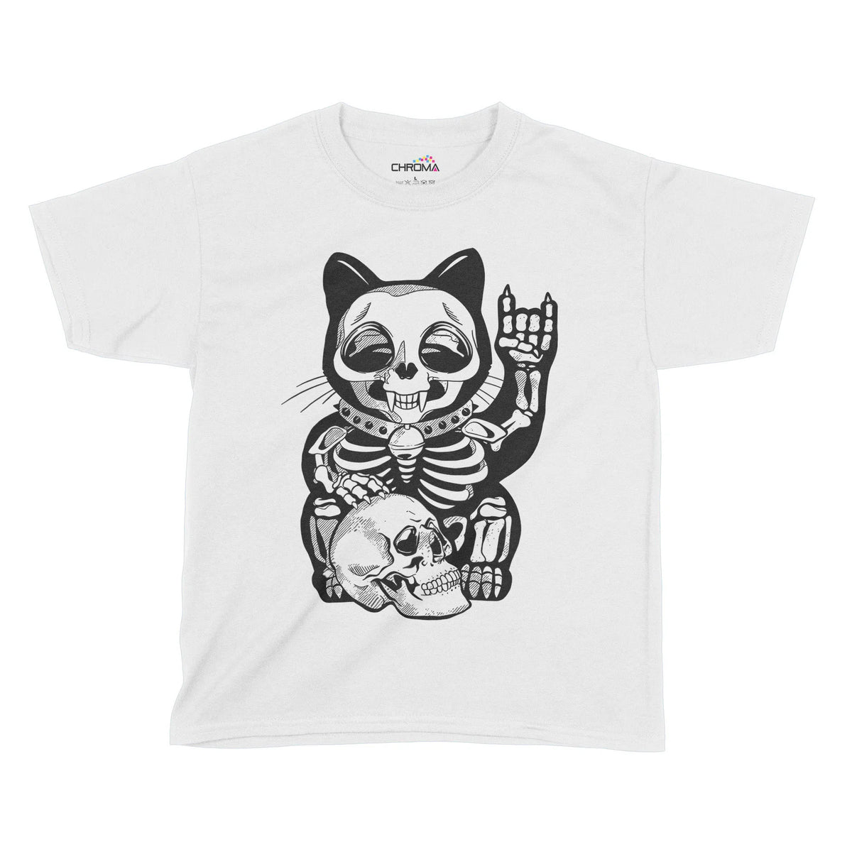 Demon Kitten Halloween Kids T-Shirt | Premium Halloween Clothing Chroma Clothing