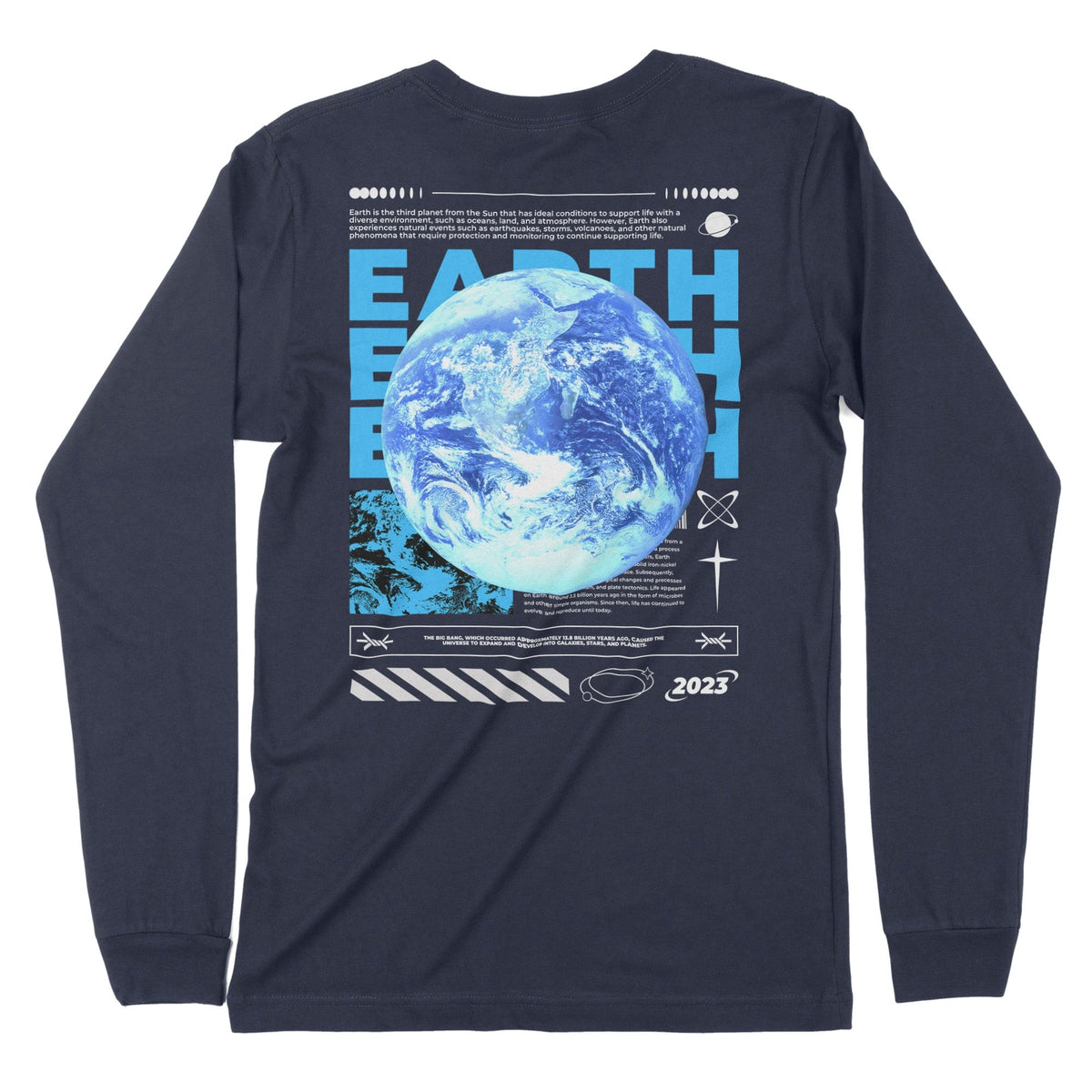 Earth | Back Print | Long-Sleeve T-Shirt | Premium Quality Streetwear Chroma Clothing