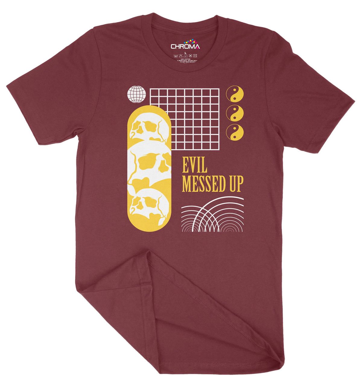 Evil Messed Up Unisex Adult T-Shirt | Premium Quality Streetwear Chroma Clothing