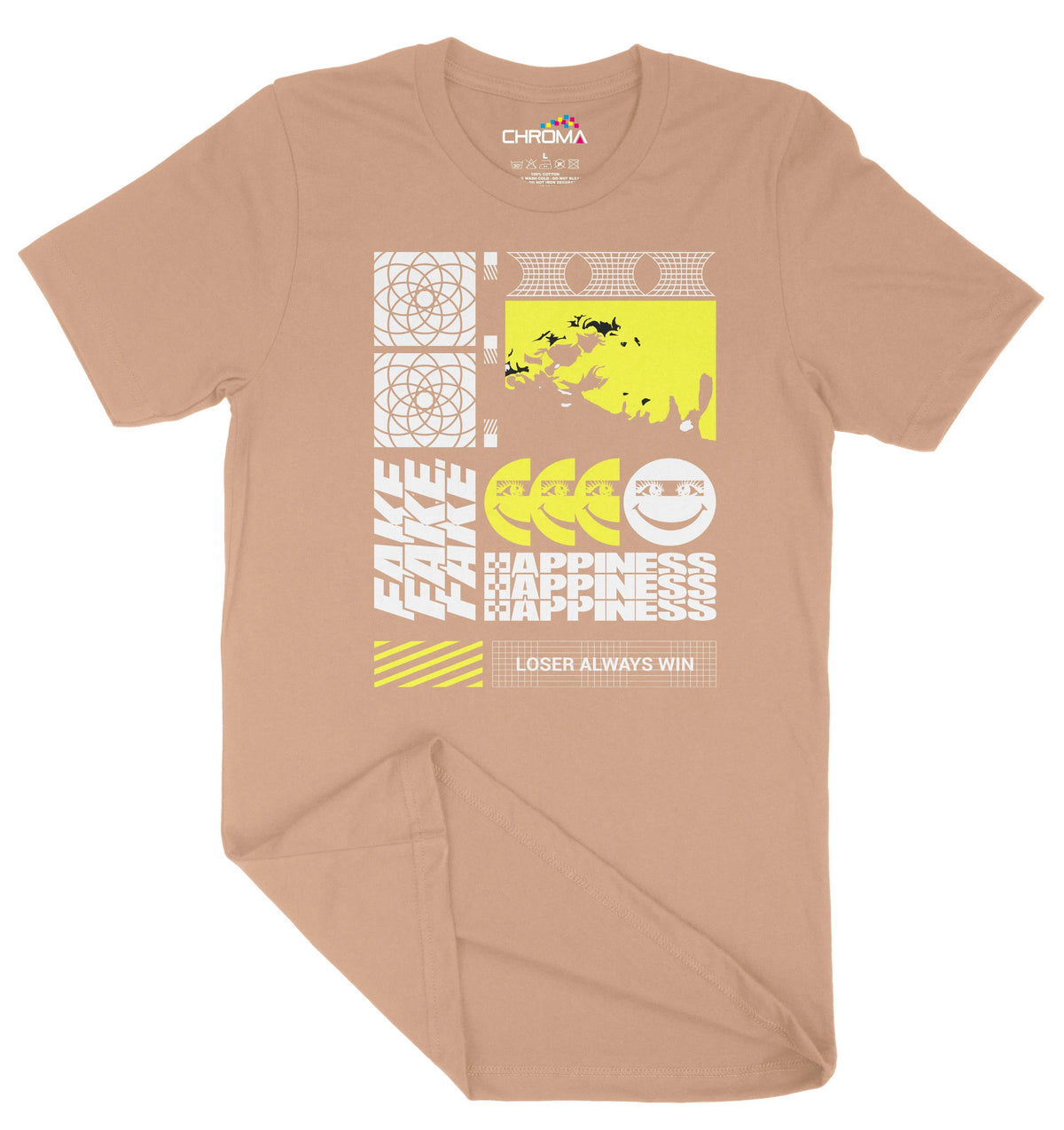 Fake Happiness Unisex Adult T-Shirt | Premium Quality Streetwear Chroma Clothing