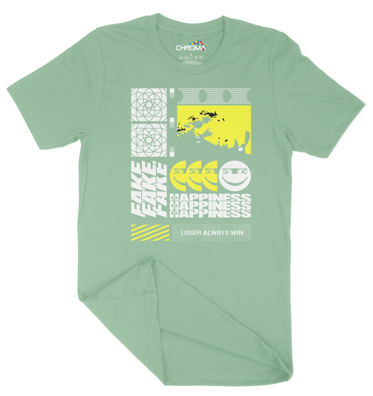 Fake Happiness Unisex Adult T-Shirt | Premium Quality Streetwear Chroma Clothing
