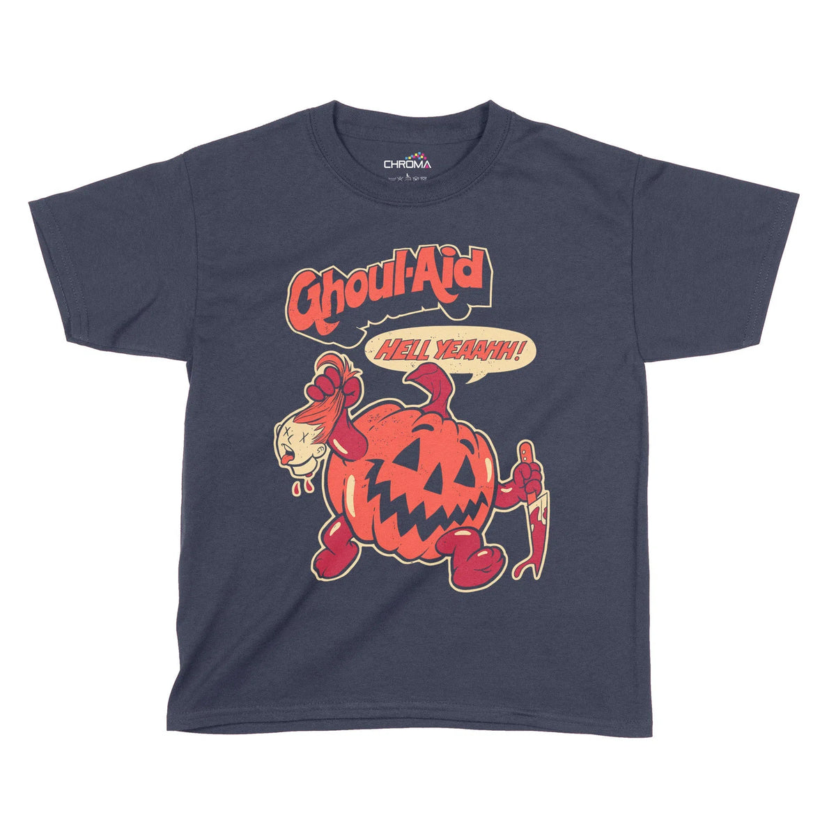 Ghoul-Aid Pumpkin Halloween Kids T-Shirt | Premium Halloween Clothing Chroma Clothing