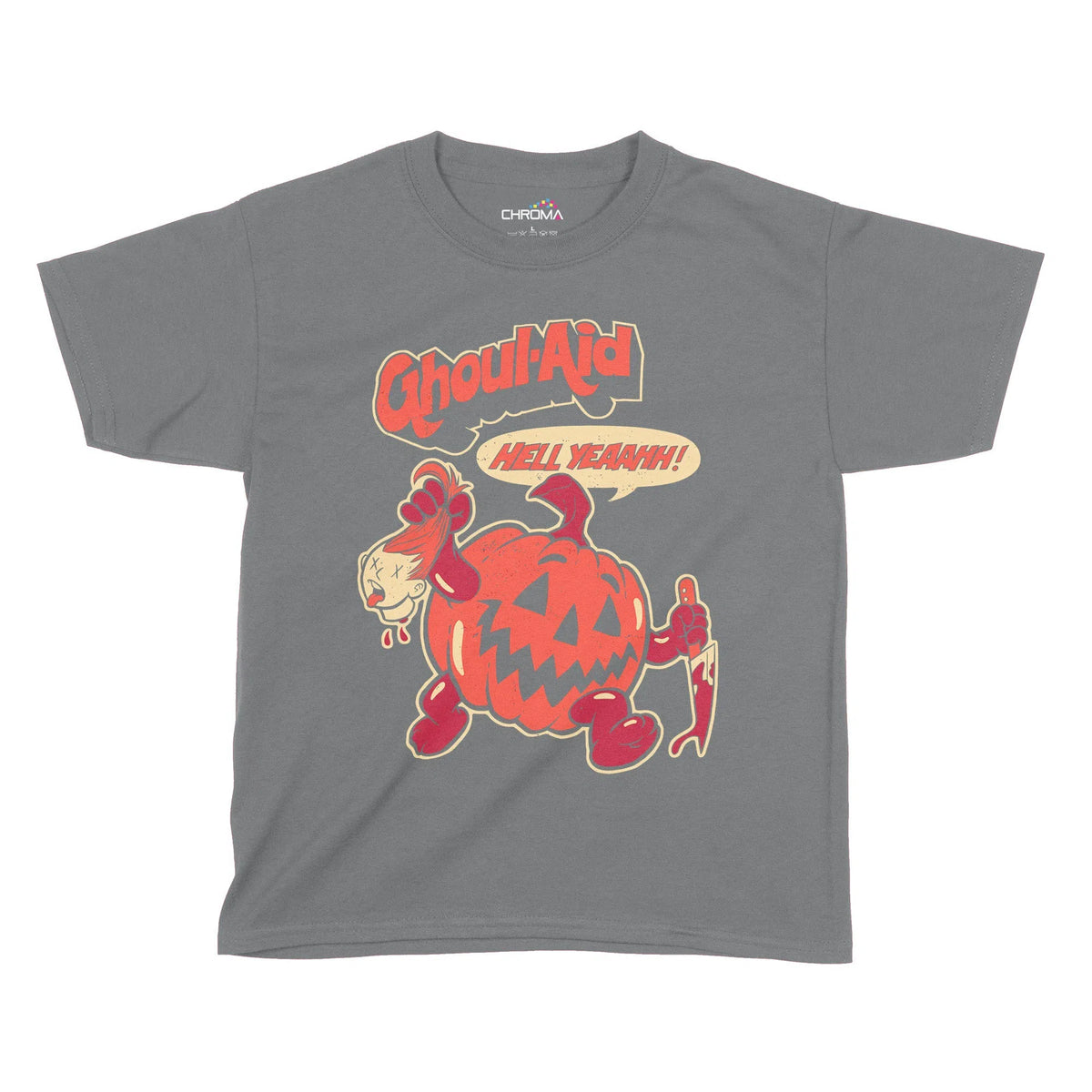 Ghoul-Aid Pumpkin Halloween Kids T-Shirt | Premium Halloween Clothing Chroma Clothing