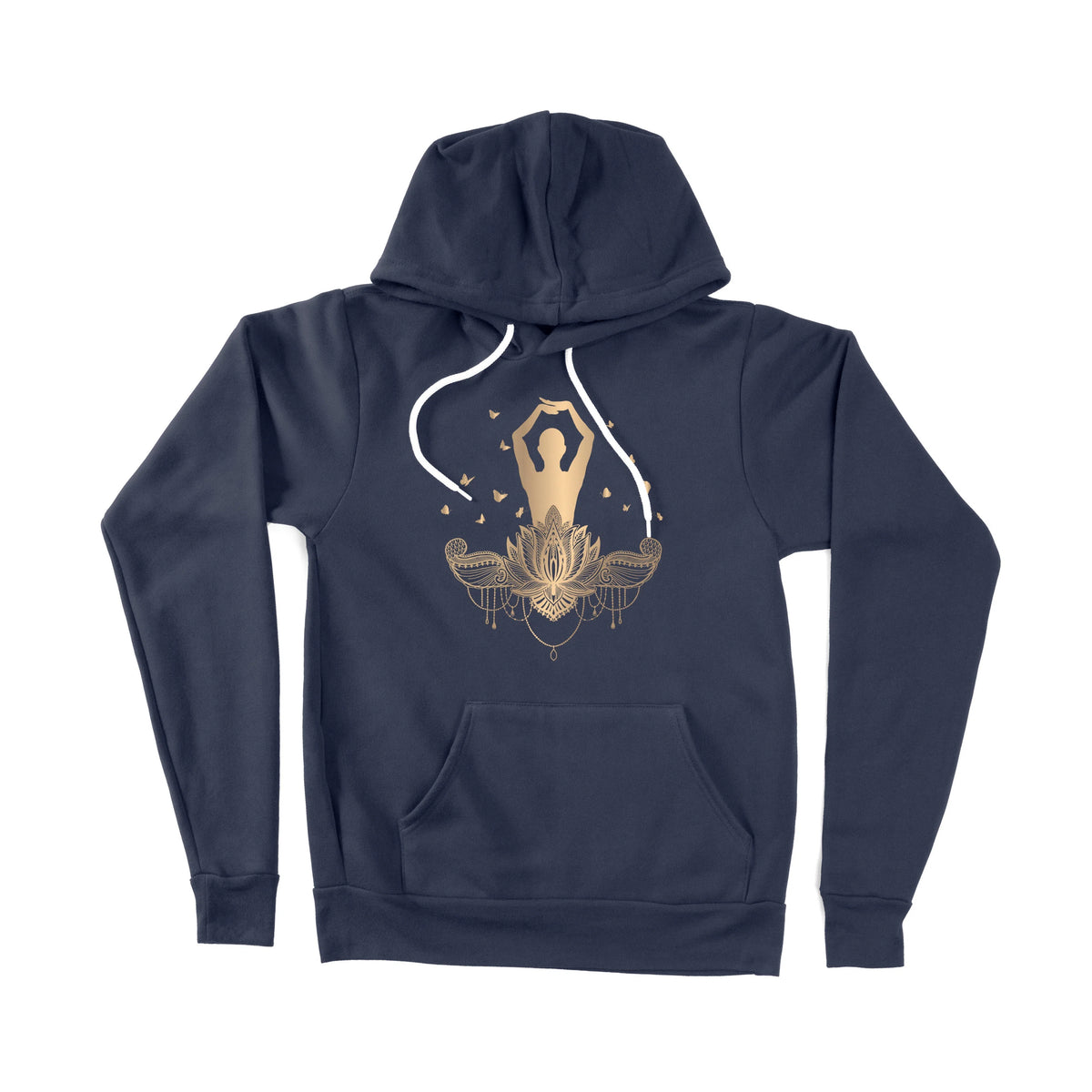 Gold Yoga Prayer Unisex Adult Pullover Hoodie Chroma Clothing