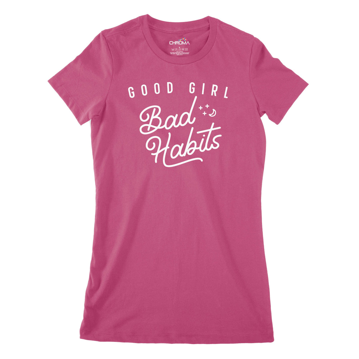 Good Girl Bad Habits Women's Classic Fitted T-Shirt | Premium Hallowee Chroma Clothing