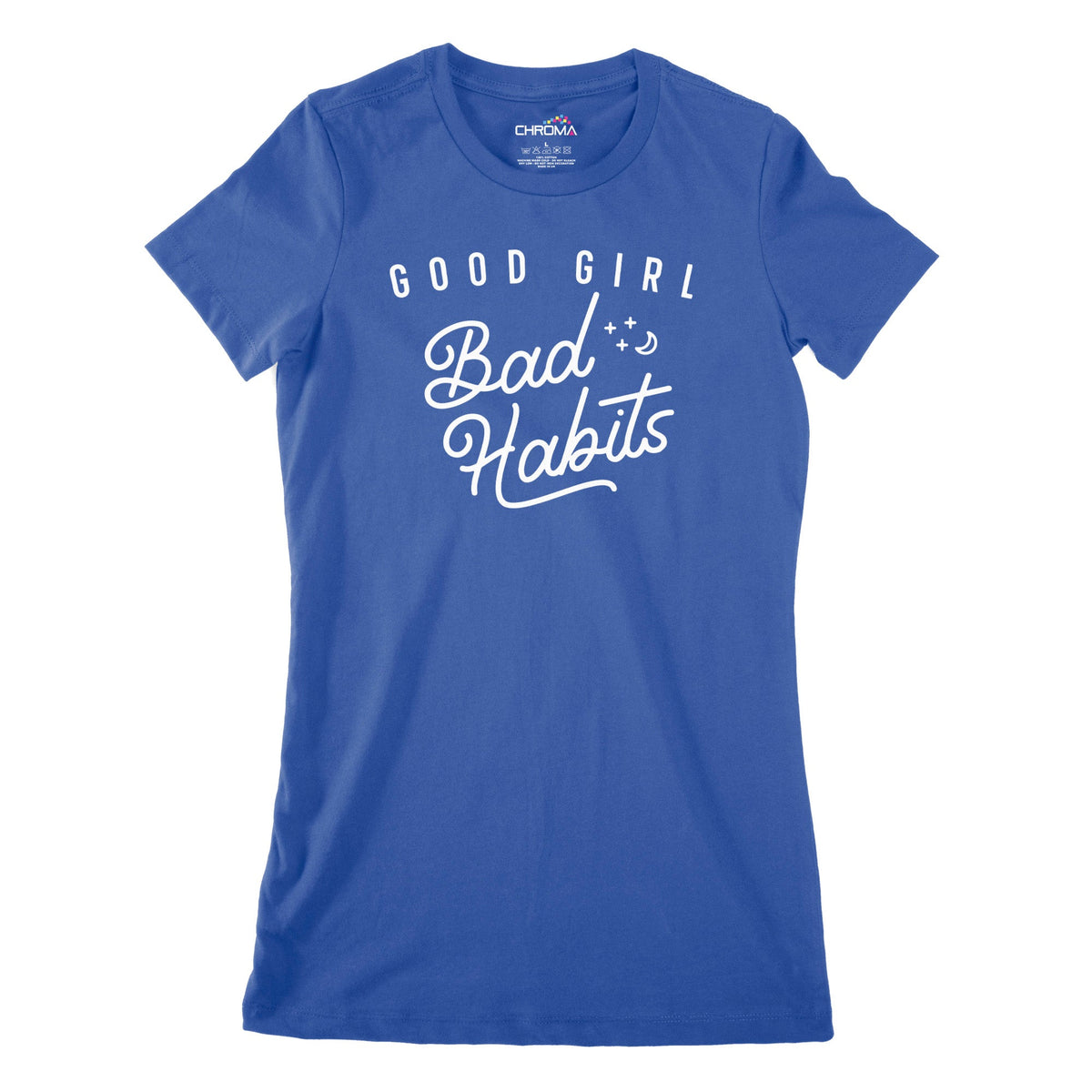 Good Girl Bad Habits Women's Classic Fitted T-Shirt | Premium Hallowee Chroma Clothing