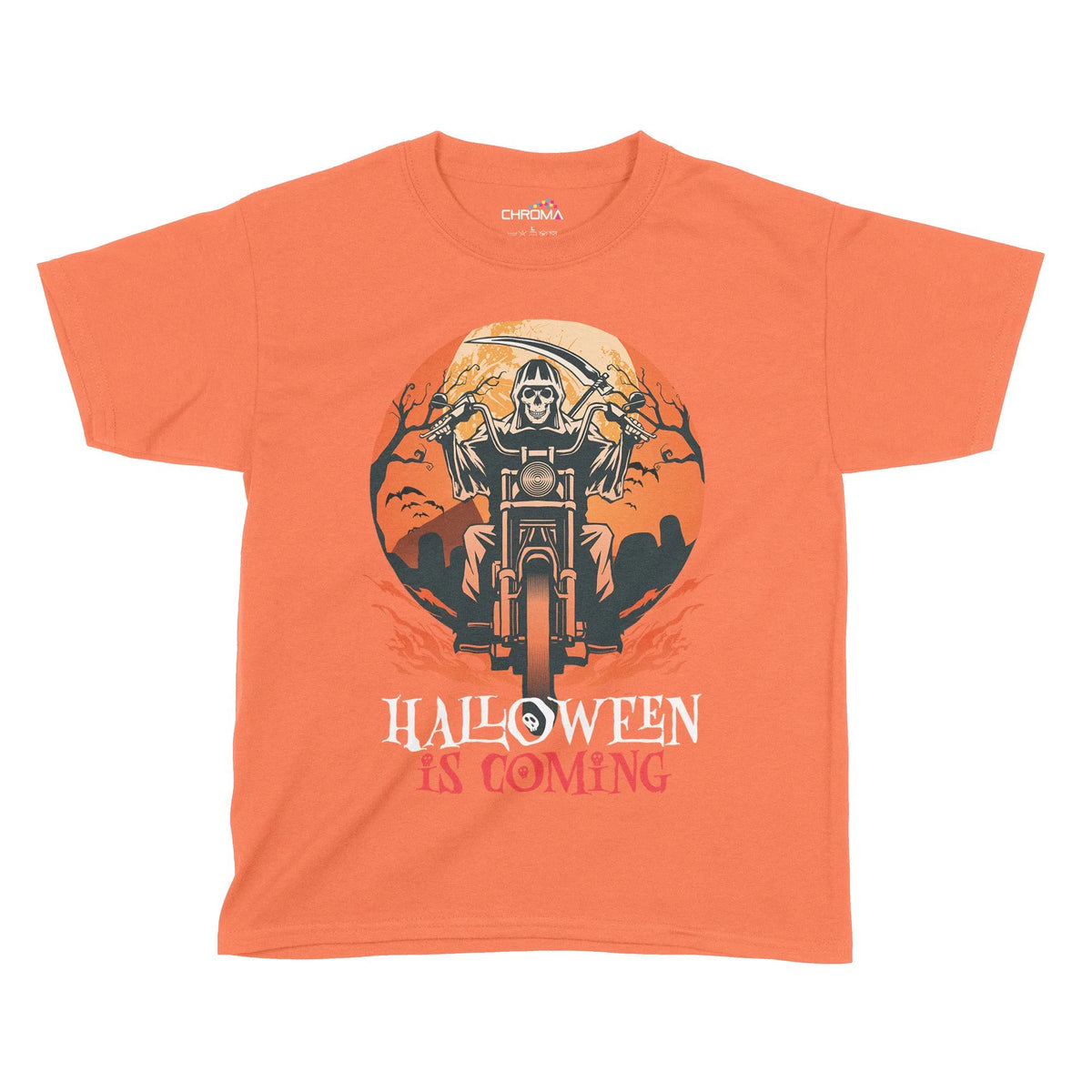 Halloween Is Coming Kids T-Shirt | Premium Halloween Clothing Chroma Clothing
