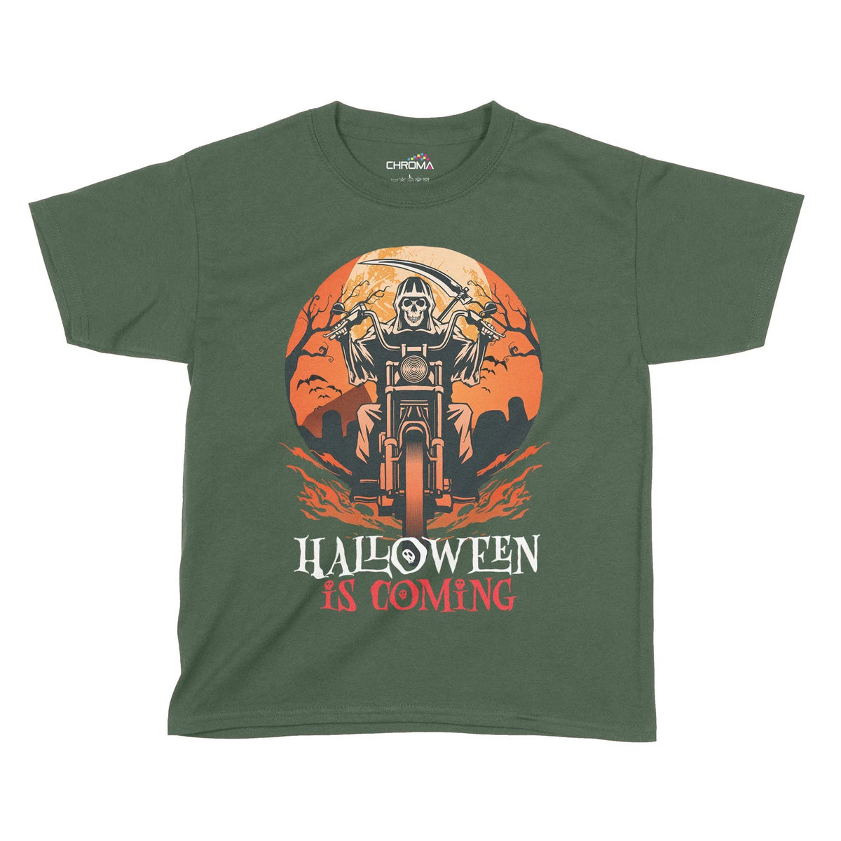 Halloween Is Coming Kids T-Shirt | Premium Halloween Clothing Chroma Clothing
