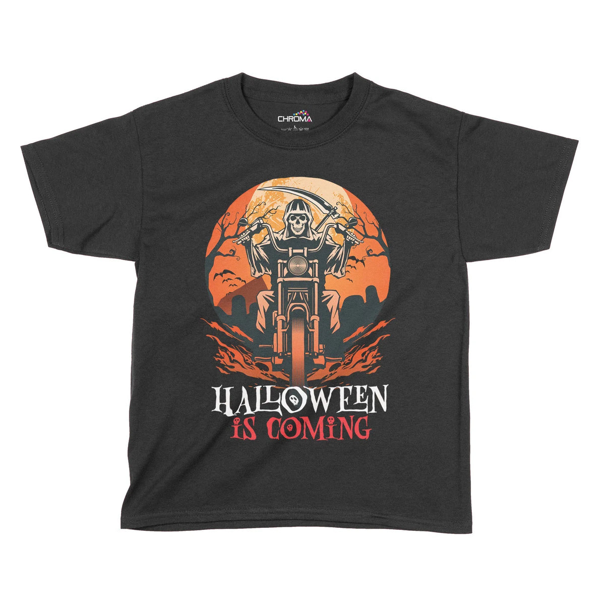 Halloween Is Coming Kids T-Shirt | Premium Halloween Clothing Chroma Clothing