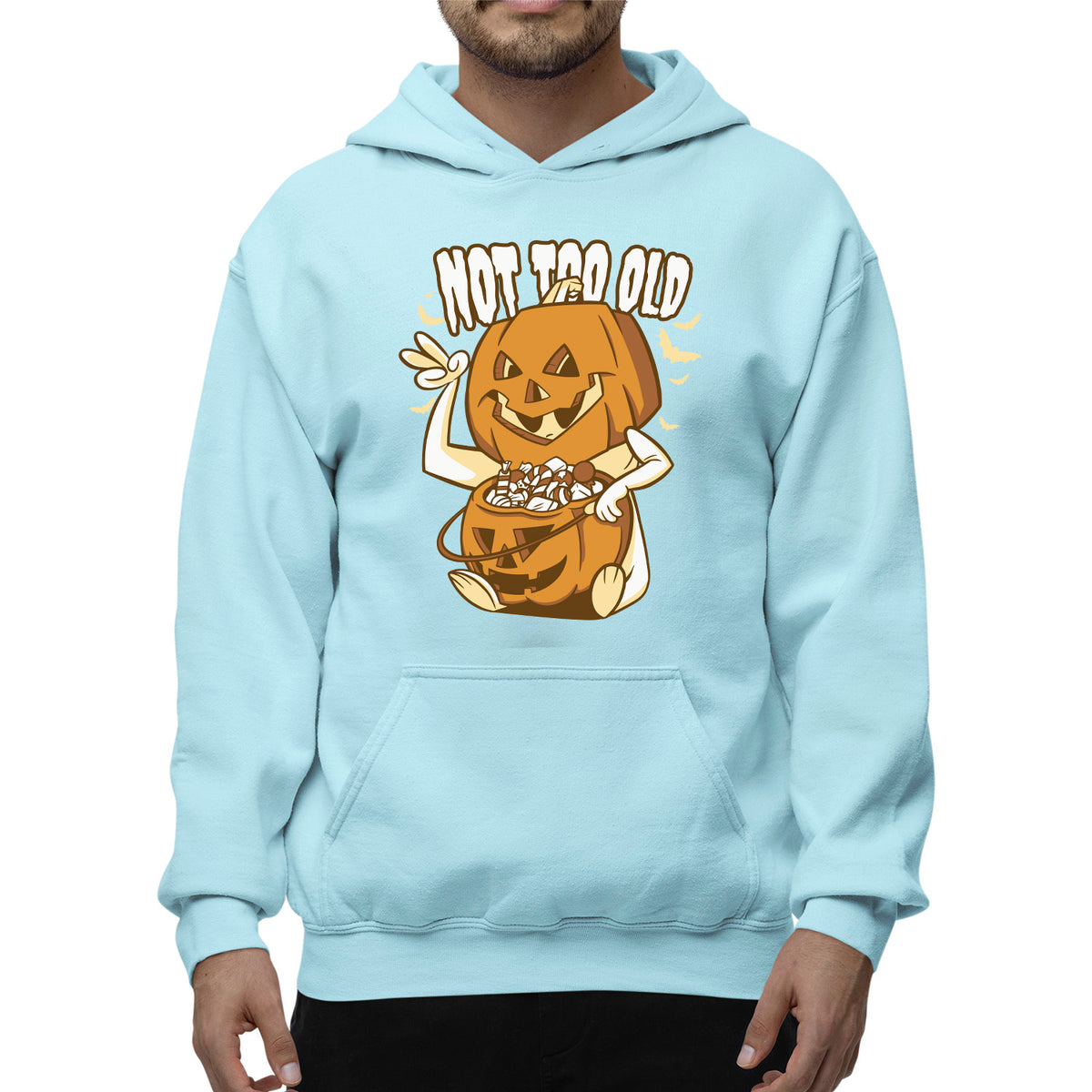 Not Too Old Pumpkin Unisex Adult Pullover Hoodie | Premium Halloween Clothing