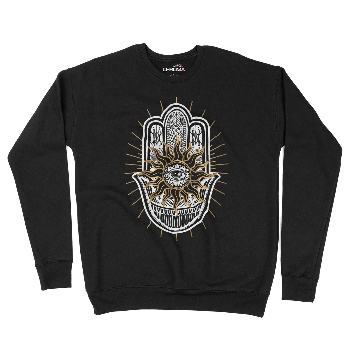 Hamsa Hand Evil Eye Unisex Adult Sweatshirt Chroma Clothing