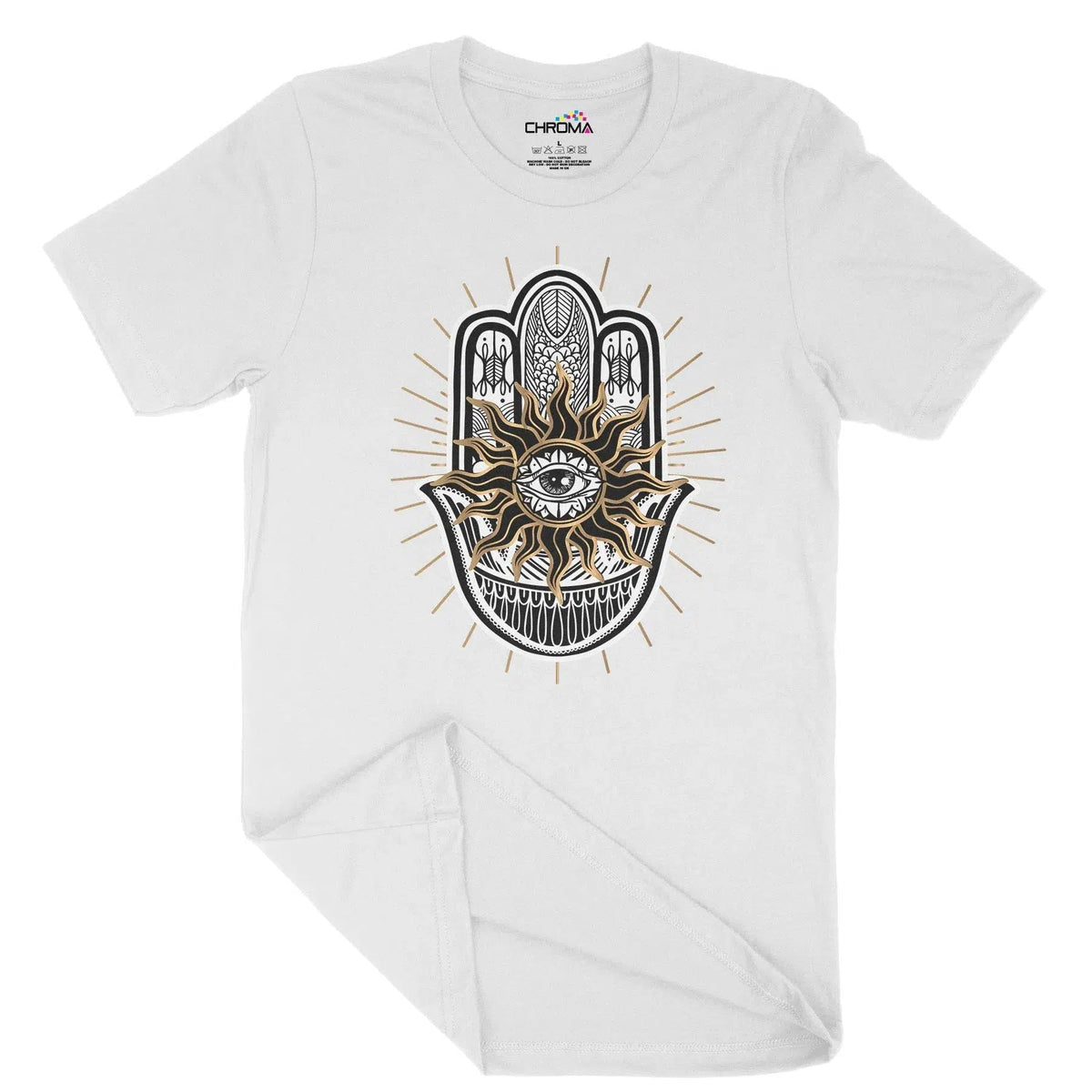 Hamsa Hand Evil Eye Unisex Adult T-Shirt Chroma Clothing