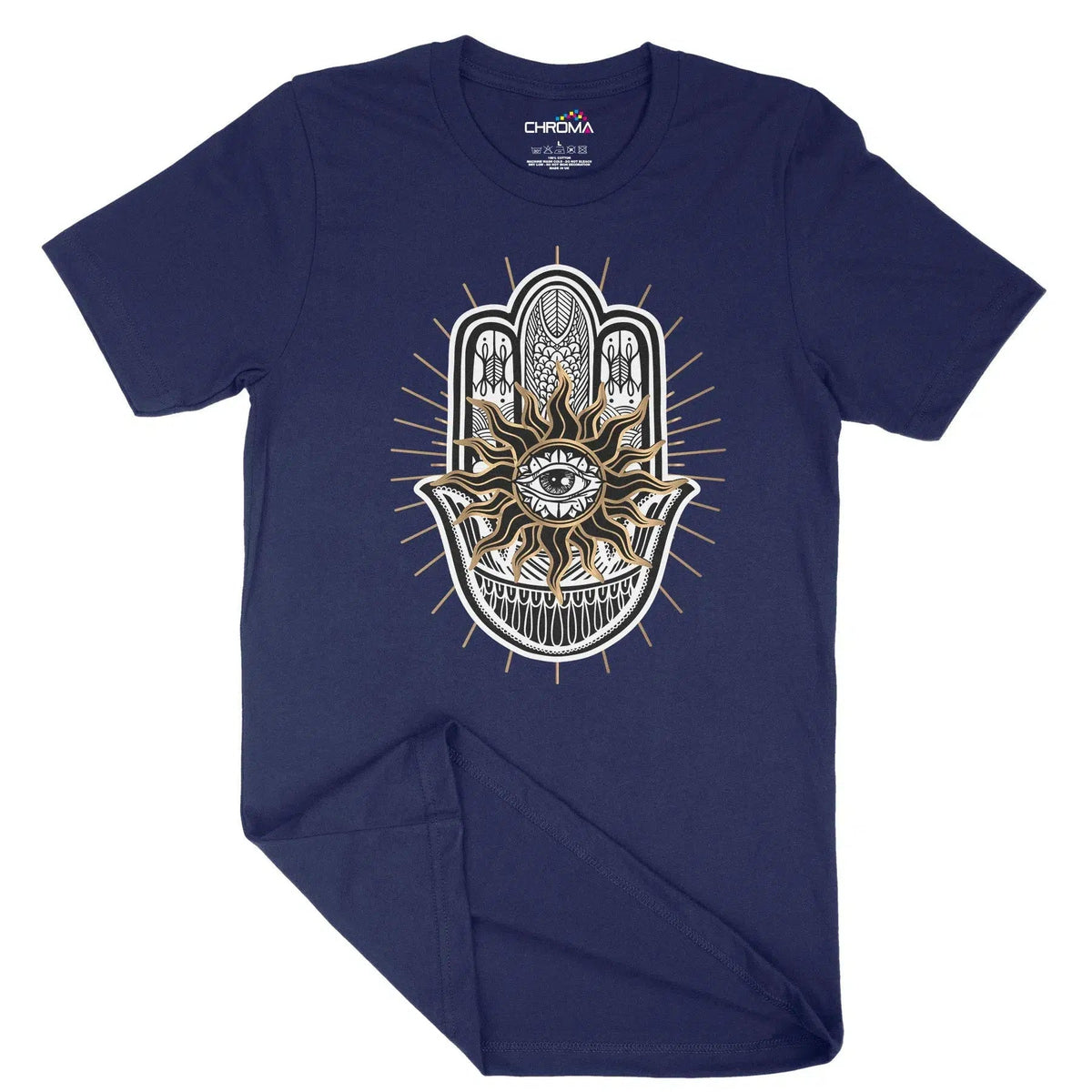 Hamsa Hand Evil Eye Unisex Adult T-Shirt Chroma Clothing