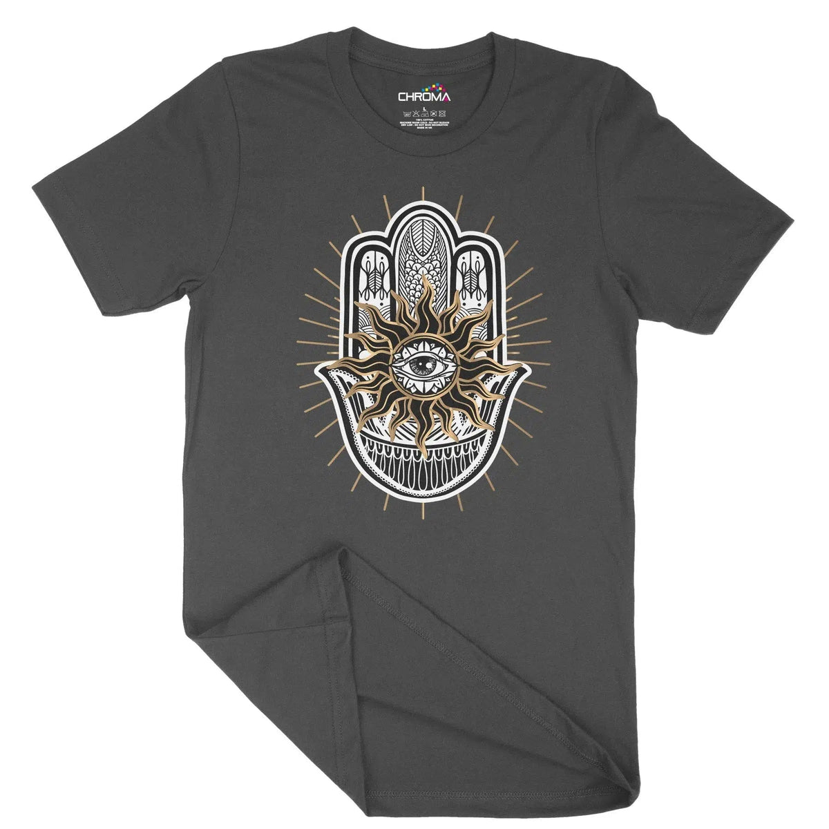 Hamsa Hand Evil Eye Unisex Adult T-Shirt Chroma Clothing