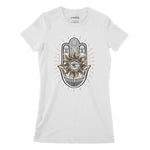 Hamsa Hand Evil Eye Women's Classic Fitted T-Shirt Chroma Clothing