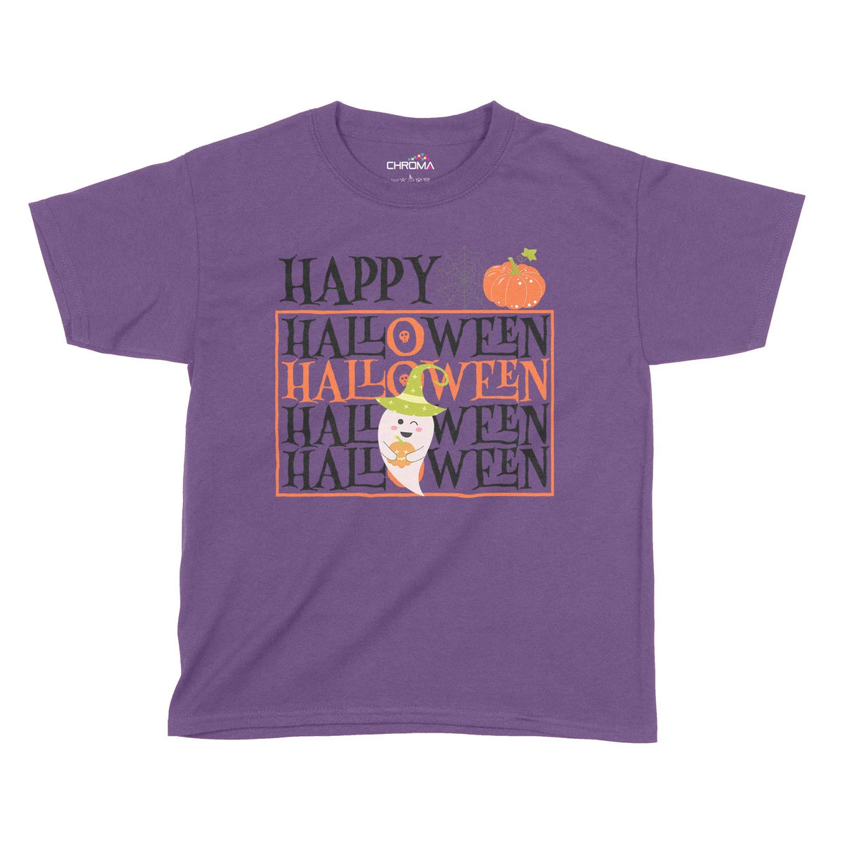 Happy Halloween Pumpkin Kids T-Shirt | Premium Halloween Clothing Chroma Clothing