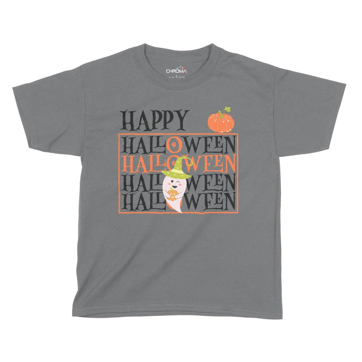 Happy Halloween Pumpkin Kids T-Shirt | Premium Halloween Clothing Chroma Clothing