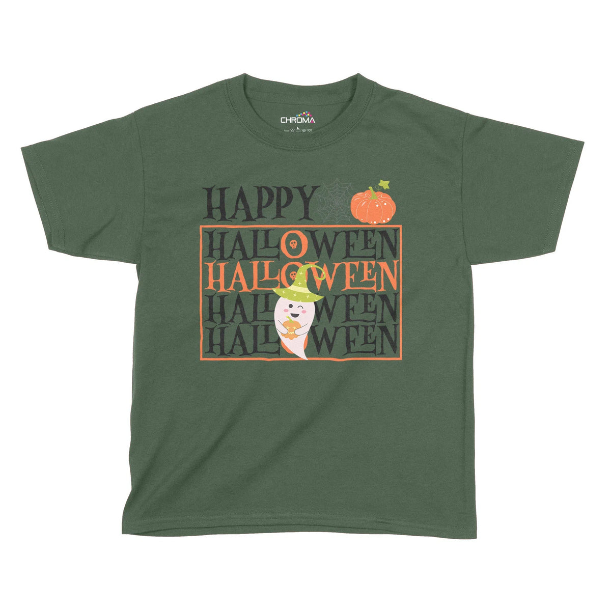 Happy Halloween Pumpkin Kids T-Shirt | Premium Halloween Clothing Chroma Clothing