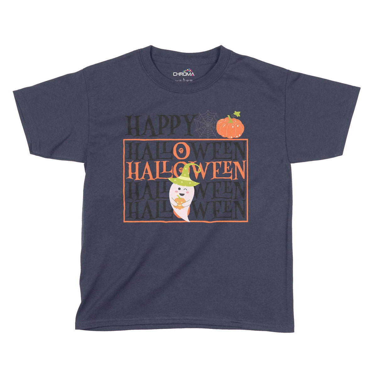 Happy Halloween Pumpkin Kids T-Shirt | Premium Halloween Clothing Chroma Clothing