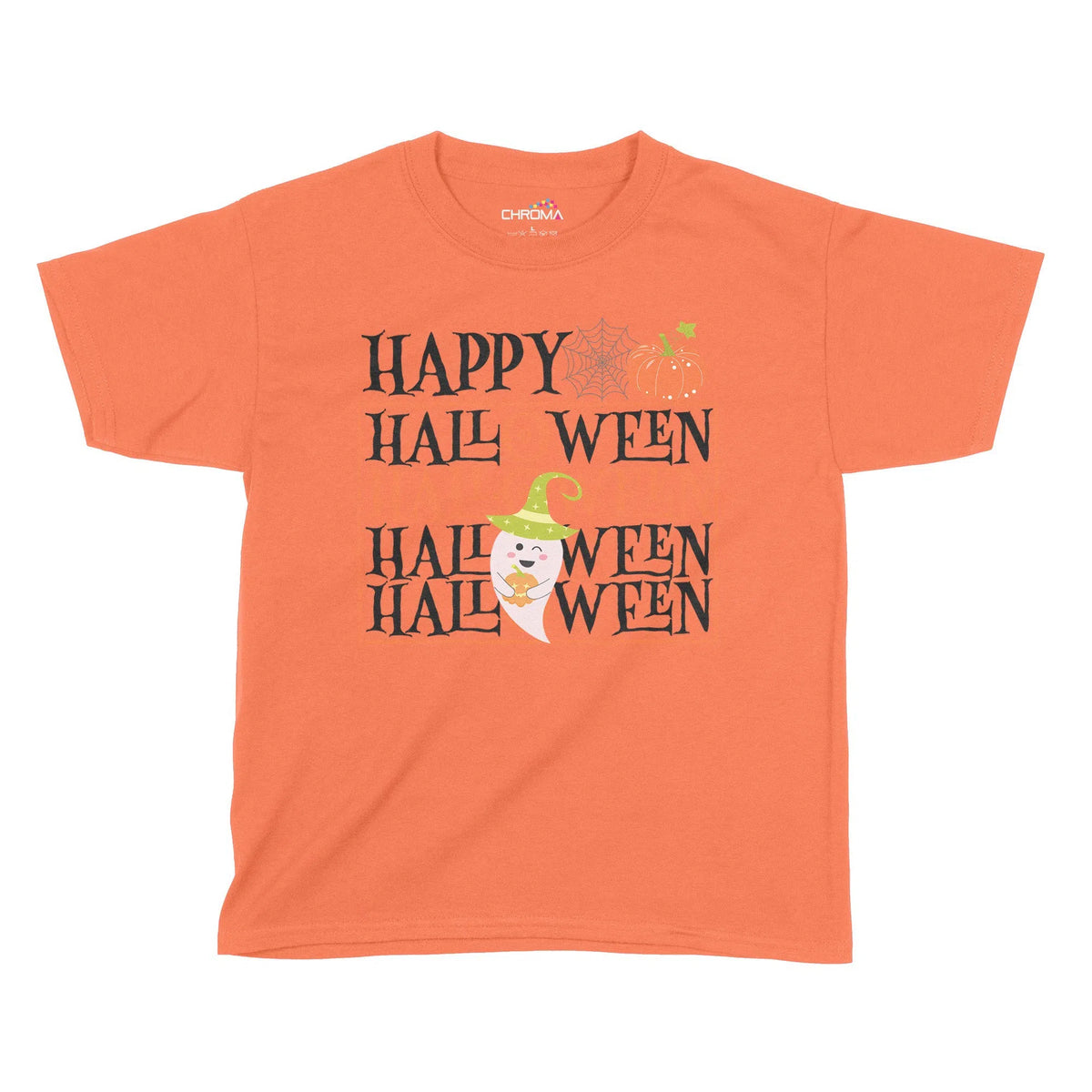 Happy Halloween Pumpkin Kids T-Shirt | Premium Halloween Clothing Chroma Clothing