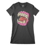 Horror Teeth Women's Classic Fitted T-Shirt | Premium Halloween Clothi Chroma Clothing