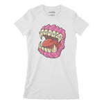 Horror Teeth Women's Classic Fitted T-Shirt | Premium Halloween Clothi Chroma Clothing