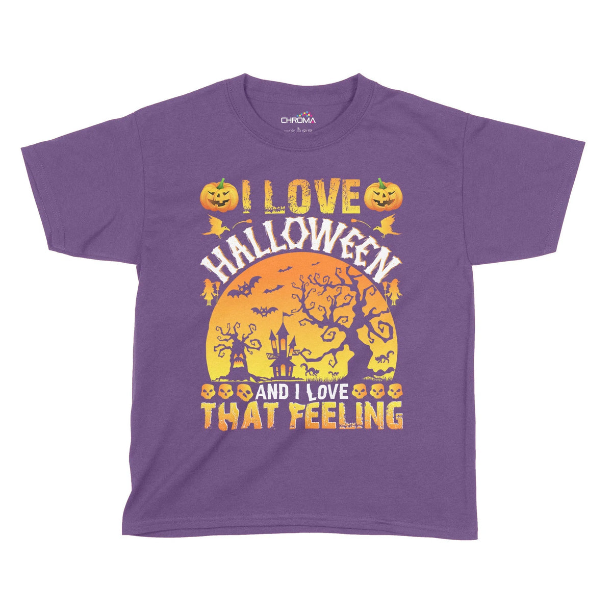 I Love Halloween Kids T-Shirt | Premium Halloween Clothing Chroma Clothing