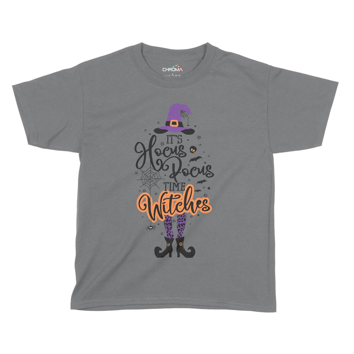 Its Hocus Pocus Time Witches Halloween Kids T-Shirt | Premium Hallowee Chroma Clothing