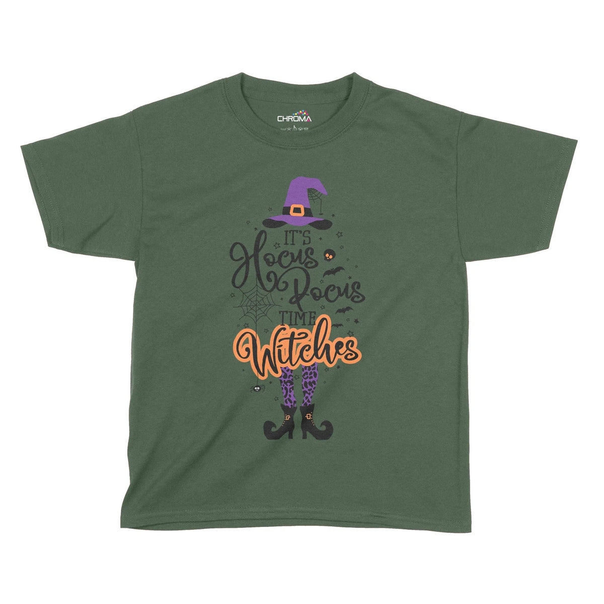 Its Hocus Pocus Time Witches Halloween Kids T-Shirt | Premium Hallowee Chroma Clothing