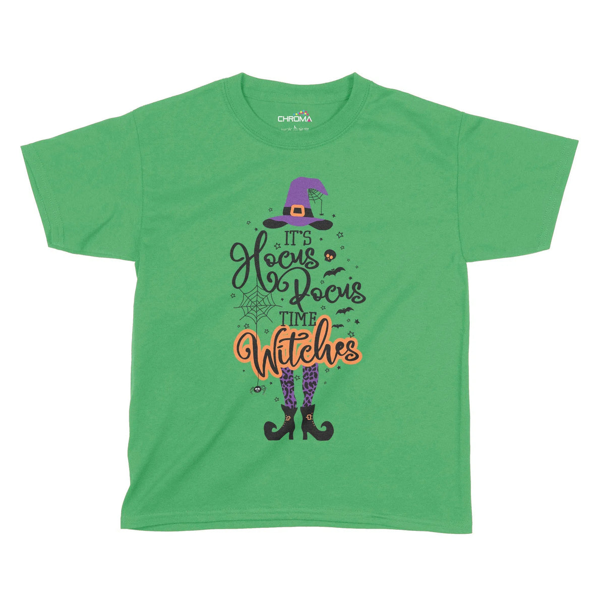 Its Hocus Pocus Time Witches Halloween Kids T-Shirt | Premium Hallowee Chroma Clothing